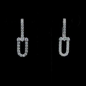 Pendientes de Aro Únicos con Incrustaciones de Diamantes de Imitación VVS Moissanite, Plata 925, Estilo Hip Hop - Product Image 4