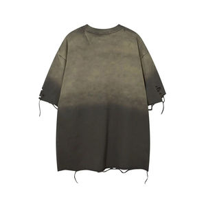 T-shirt de haute qualité personnalisé Vintage en détresse délavé à l'acide pour hommes 100% coton col rond Streetwear - Product Image 2