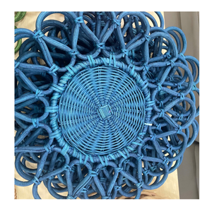 Decorative Handmade Rattan Plate And Rattan <b>Placemat</b> For Serving Bread Fruits And Tea At Dining Table Or Cafe - Product Image 6