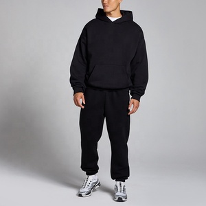 New Design Oversized Streetwear Tracksuit Custom Label Hoodie and Joggers Set Fro Men - Product Image 5