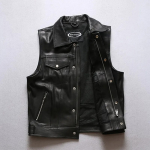 Men's and Women's Customized Logo Soft Puffer Vest Duck Down Coat Winter Ladies Warm Waterproof Sleeveless Black Leather Jacket - Product Image 3