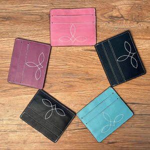 Cartera multifuncional de moda de cuero de vaca genuino para mujer, elegante funda inteligente de punto de bota para tarjetas de crédito - Product Image 5