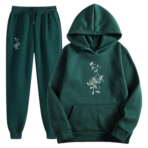 Chándales bordados sólidos estampados de la mejor calidad para hombre con logotipo personalizado conjunto de invierno transpirable con capucha - Product Image 2