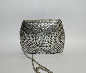 Trendy Vintage Bohemian <b>Silver</b> <b>Evening</b> Designer Clutch Handmade Luxury Indian Resin Brass Mosaic Metal <b>Bag</b> Lady Style Ready Ship - Product Image 5