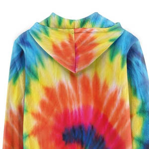 <b>Zipper</b> Up <b>Tie</b> Dye Printed Hoodie Sublimated Your Own Customized Hoodies in Wholesale Bulk - Product Image 5