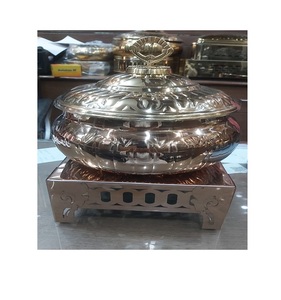 Nueva tendencia, estufa de Alcohol antiadherente de acero inoxidable, olla caliente, restaurante, plato de frotamiento para servir cobre con tapa - Product Image 1