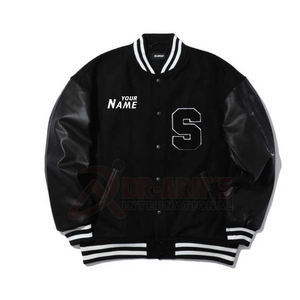 Veste universitaire pour hommes personnalisée mouton 60% laine 40% polyester PU cuir manches Applique Logo Patch Streetwear Letterman hiver - Product Image 2