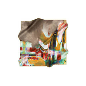 Écharpe carrée en crêpe de soie satinée imprimée numériquement 90x90 - Product Image 1