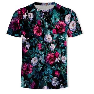 Gran oferta, camisetas de Jersey con estampado de sublimación personalizado para hombre, 100% algodón, estilo informal de verano, cuello redondo, manga corta, no tejido, venta al por mayor - Product Image 3