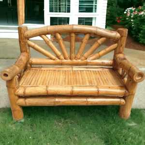 Canapé 2 places d'extérieur de luxe en bambou fait à la main écologique pour villa style simple à faible coût pour jardin terrasse - Product Image 5