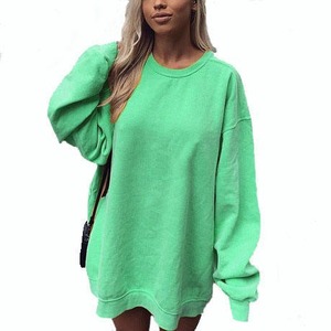 Kamro Sport <b>Women</b> Casual Drop Shoulder Cotton Sweatshirt Long Plain Fleece Hoodie Custom Unisex Crewneck Knitted Breathable Soft - Product Image 5