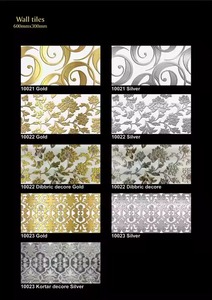 Luxury Decorative Designer Third Fired Golden Silver Ceramic Wall <b>Tiles</b> for Arabic Look Porcelain Decor 30x60cm - Product Image 4