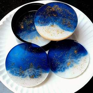 Sous-verres en bois colorés Tapis faits à la main dégradés métalliques-Taille de couleur personnalisable Style moderne pour l'utilisation de restaurant de bureau à domicile - Product Image 5