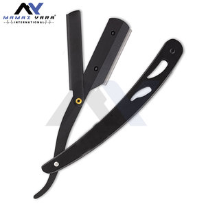 Navaja de Afeitar Profesional Premium Negra para Barbería, Navaja de Afeitar de Acero Inoxidable para Hombres, Mayoristas, Navajas para Bigote - Product Image 4