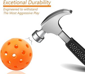 Giá rẻ tùy chỉnh chất lượng hàng đầu 40/26 lỗ trong nhà ngoài trời chuỗi bóng PE pickleball nhựa mái chèo tiêm đúc dưa quả bóng - Product Image 5