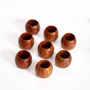 Anneaux de serviette et organisateur de mouchoirs en bois massif naturel moderne de qualité supérieure, faits à la main, écologiques, pour la table - Product Image 1