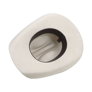 Chapeau de cowboy occidental unisexe en feutre de laine 100% personnalisé en gros, à large bord, avec bandeau en cuir véritable, chapeau de cowboy blanc - Product Image 5