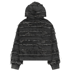 เสื้อฮู้ดมีซิปสำหรับผู้ชายผ้าคอตตอนมีฮู้ดผ้าเกล็ดปลาแบบปักลาย - Product Image 4