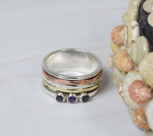 Violet améthyste 925 bague en argent Sterling pierres précieuses bijoux faits à la main mois de février pierre de naissance poire forme cadeau pour noël - Product Image 3