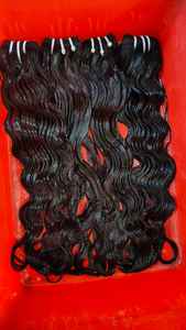 Venta al por mayor sin procesar Natural Raw Remy cutícula alineada indio trama de cabello humano textura Natural cuerpo ondulado cabello Remy wefting - Product Image 6