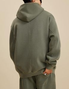 Sweat à capuche d'hiver pour homme, coupe classique, léger, best-seller, 100% coton, polaire, grammage lourd, impression numérique, uni, teint, avec poche - Product Image 4