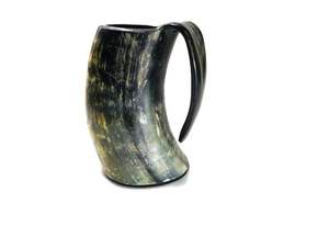 Mug en corne durable, poli et sans danger pour les aliments, mug en corne laqué pour la bière, le café et les boissons, mug rustique médiéval pour hommes et femmes - Product Image 3
