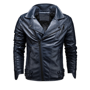 Chaqueta de Cuero Genuino Color Marrón Liso con Bolsillo con Cremallera y Capucha, Chaqueta de Motociclista, Impermeable, Chaqueta de Moda Personalizable para Hombre - Product Image 2