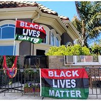 Lot de 2 drapeaux Black Lives Matter (BLM) 3x5 pieds, grande bannière de protestation pour la paix en toile avec 2 œillets - USA TOP FLAGSINC