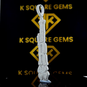 Pendentif Hip Hop personnalisé avec numéro, personnalisez votre lettre, pendentif Hip Hop pour homme avec numéro, pendentif en moissanite, bijoux Hip Hop Ice Out - Product Image 2