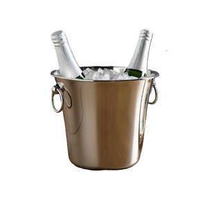 Cubo de hielo de champán plateado de metal de alta calidad con asas para Bar y fiestas Enfriador de cerveza Enfriador de vino - Product Image 5