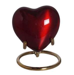 URNA DE CORAZÓN DE LATÓN MATE DE PEWTER CORAZÓN DE BEBÉ DE RECUERDO CON SOPORTE URNA DE CREMACIÓN para URNA DE CENIZAS FUNERALES - Product Image 4