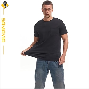 100% camisetas de algodón para hombre con logotipo personalizado, camiseta informal de manga corta con cuello liso, OEM listo a granel al por mayor - Product Image 4