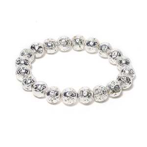 NOVAMART Fine Astrological Silver Lava <b>Stone</b> <b>Bracelet</b> by Arihant <b>Gems</b> & Jewels for Reiki/Yoga Healing Natural Certifications Who - Product Image 2