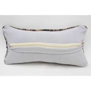 Luxury <b>18x18</b> Beige Wool Kilim Plaid Pillow 8x16 Inch Floral and Vintage Print Decorative Accent Pillow Woven with Silk Bedding - Product Image 4