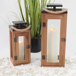 Lanterne à bougie en bois debout au sol de vente chaude pour décor de jardin et décor de mariage lanterne à bougie en acier inoxydable de conception Unique - Product Image 1