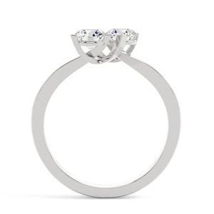 Anillo de Compromiso para Mujer con Dos Piedras Redondas de Estilo Bonito en Oro Rosa de RITZIN - Product Image 4