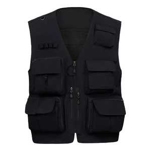 Chaleco de utilidad de malla transpirable negro para hombre, ropa exterior de fotógrafo de carga de trabajo de invierno, multibolsillo a prueba de viento para pesca al aire libre - Product Image 1