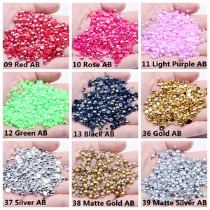 Usine en gros en vrac 10mm 100 pièces résine couleur AB Flatback coloré demi strass perle colle pour artisanat Nail Art Nizi marque - Product Image 5