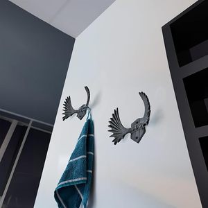 Ganchos de abrigo con astas de alce de hierro fundido negro Vintage estilo de granja resistente y rústico fácil de usar para abrigos y sombreros - Product Image 2