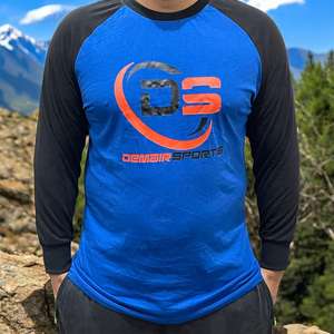 Camiseta deportiva Rad para hombre con mangas raglán Crew Sólido Azul marino Manga larga 2017% Algodón Impresión digital Ajuste regular - Product Image 3