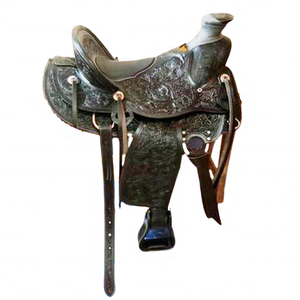 Sillín occidental de cuero natural de piel de vaca completa con material de cuero genuino Características de Wade mecanizadas a mano Diseño cómodo y duradero - Product Image 1