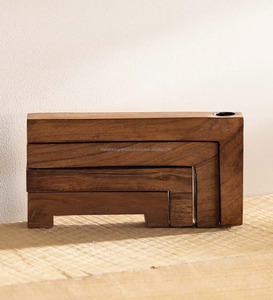 เชิงเทียนไม้อะคาเซียแบบพับได้แท่นวางแบบยาว k/d สำหรับตกแต่งเทียนคริสต์มาสวัสดุโลหะ - Product Image 2