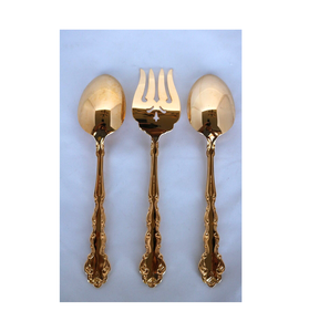 Cuchara de latón de buena calidad para cena en casa, cuchara para servir ensalada dorada, calidad premium al costo más bajo - Product Image 2