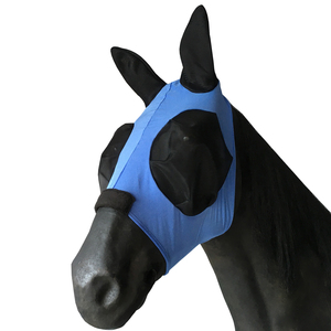 ผ้าคลุมหน้าแมลงวันสีแดงผ้าตาข่ายนิ่มปรับได้ป้องกันหูและตาม้าปรับความสบายได้ - Product Image 1