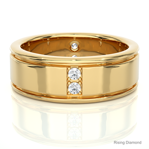 0,28 CTW corte redondo laboratorio cultivado diamante CVD boda banda oro blanco aniversario regalo hombres banda - Product Image 3