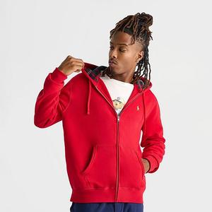 Sweat à capuche d'hiver à double fermeture éclair pour homme en polyester/coton polaire avec impression numérique col à capuche à motif solide - Product Image 3