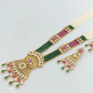 <b>INDIAN</b> TRADITIONAL and FASHIONABLE COPPER JEWELLERY BRIDAL WEDDING JEWELLERY <b>SET</b> for WOMEN EARRINGS and <b>NECKLACE</b> <b>SET</b> - Product Image 1