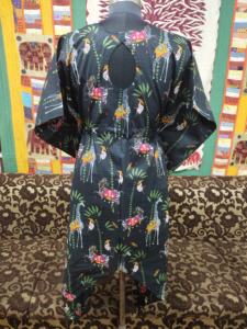 Robe caftan en coton noir pour femme, tenue de fête confortable en toutes saisons avec taille naturelle, tenue décontractée à imprimé animal de grande taille - Product Image 3