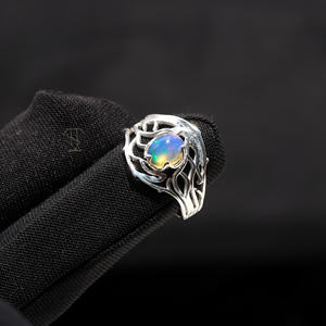 Ethiopian <b>Opal</b> Gemstone Oval Shape 925 Solid Sterling <b>Silver</b> Bezel Setting <b>Ring</b> <b>Silver</b> <b>Ring</b> Fine Jewelry White Colour <b>Ring</b> - Product Image 2