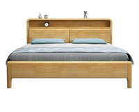 Vente en gros directe usine : Lits doubles king size nordiques en bois massif avec rangement à tiroirs, mobilier de chambre moderne